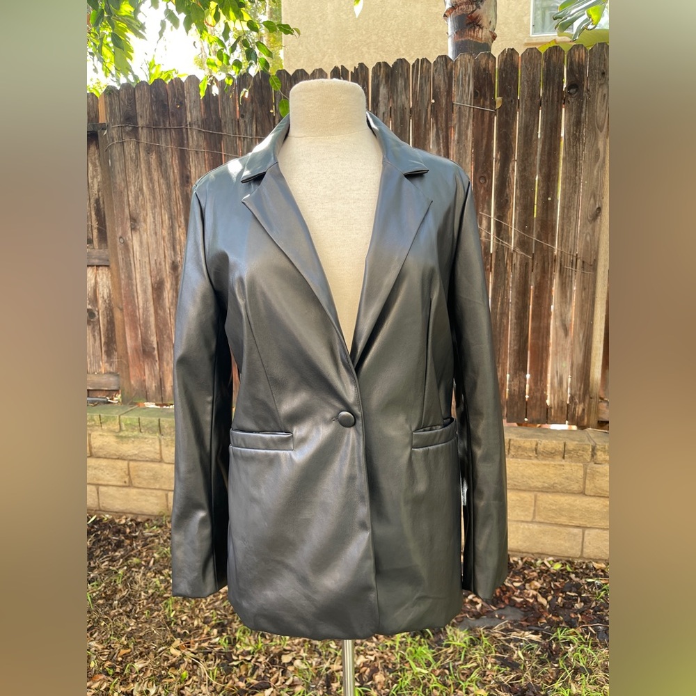 Women's Black Vegan Leather Jacket